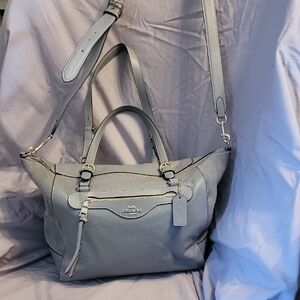 Coach Kleo Soft Gray Shoulder Bag with Timeless Elegance - Like New